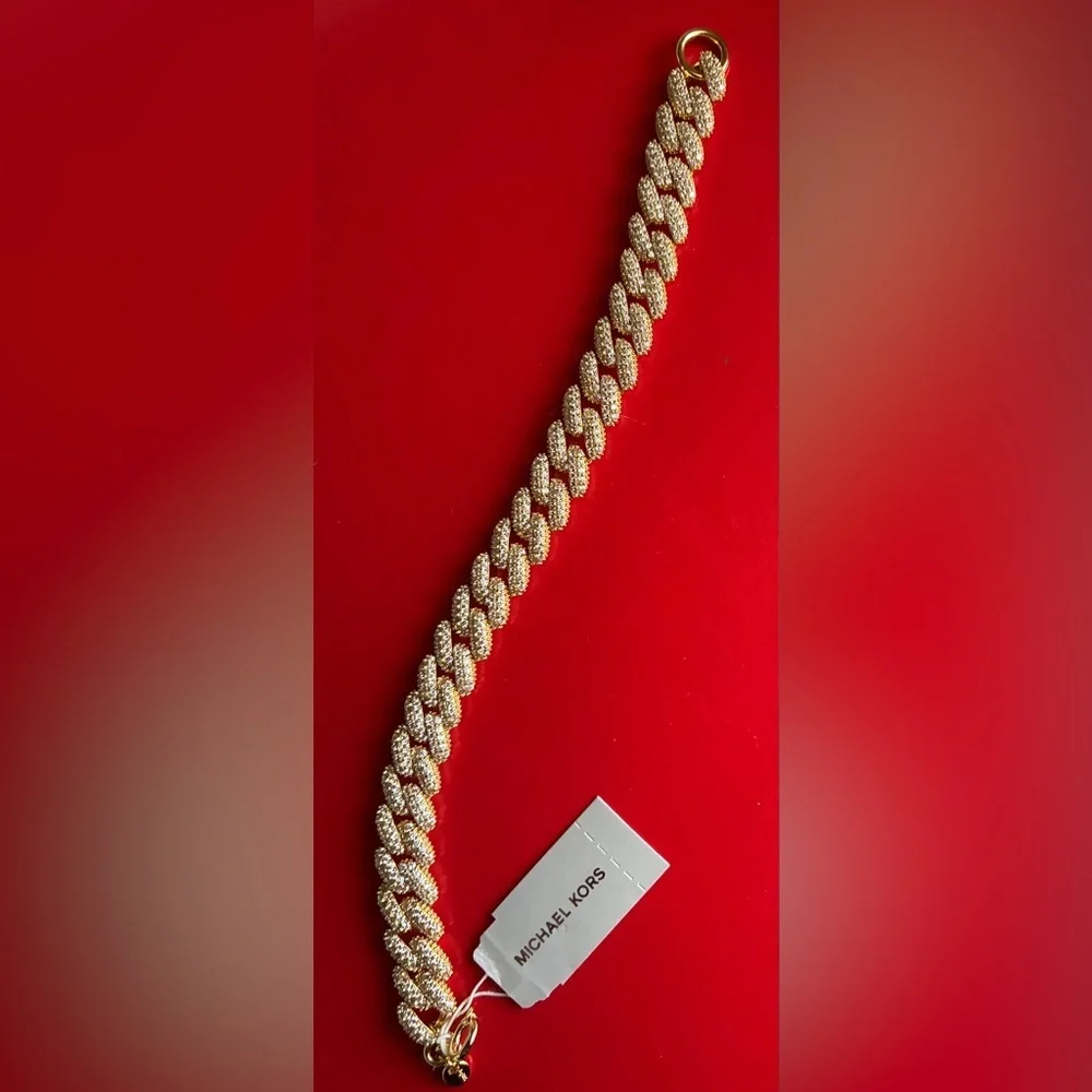 Michael Kors Gold Textured Bracelet, 925 Silver bracelet.